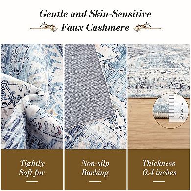 Boho Ultra Soft Washable Non Slip Stain Resistant Area Rug for Home Rooms