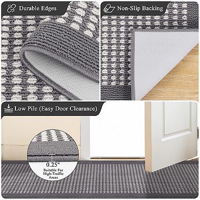 2x10 ft Non Slip Hallway Runner Rug Machine Washable Durable Indoor Outdoor Floor Mat