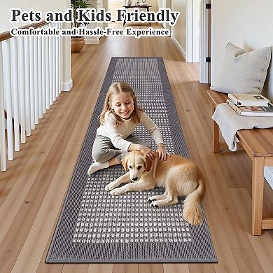 2x10 ft Non Slip Hallway Runner Rug Machine Washable Durable Indoor Outdoor Floor Mat