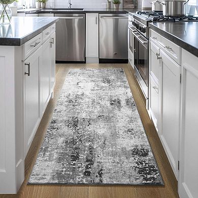 2x6 Non Slip Washable Abstract Boho Runner Rugs Soft Low Pile For Hallway Kitchen Bedroom