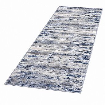 Abstract Striped Washable Non Slip Low Pile Runner Rug For High Traffic Areas