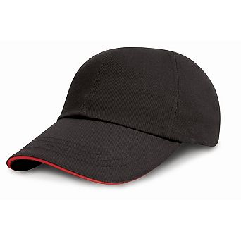 Result Headwear Kids Junior Low Profile Heavy Brushed Cotton Cap With Sandwich Peak