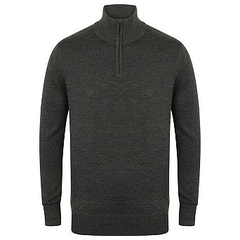 Henbury Mens Zip Neck Sweatshirt