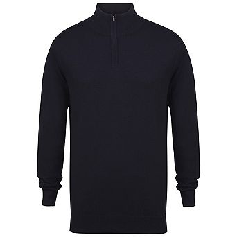 Henbury Mens Zip Neck Sweatshirt