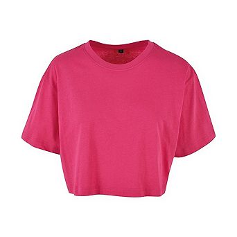 Build Your Brand Womens/Ladies Oversized Short-Sleeved Crop Top