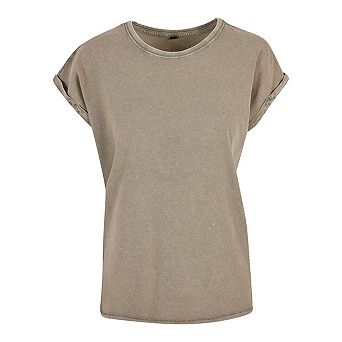 Build Your Brand Womens/Ladies Acid Wash Extended Shoulder T-Shirt