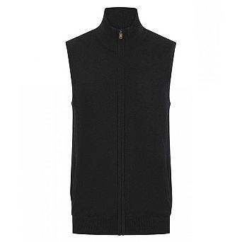 Henbury Mens Zip Front Sleeveless Jumper