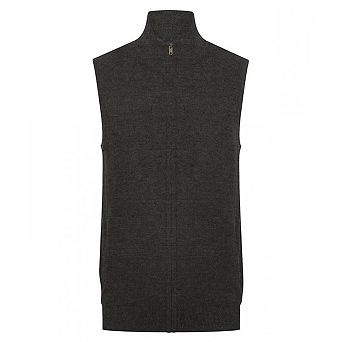 Henbury Mens Zip Front Sleeveless Jumper