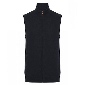 Henbury Mens Zip Front Sleeveless Jumper