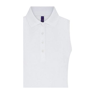 Henbury Womens/Ladies CoolPlus Sleeveless Polo Shirt