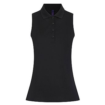 Henbury Womens/Ladies CoolPlus Sleeveless Polo Shirt