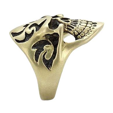 Alamode Antique Copper Ion Plated Epoxy Skull Ring
