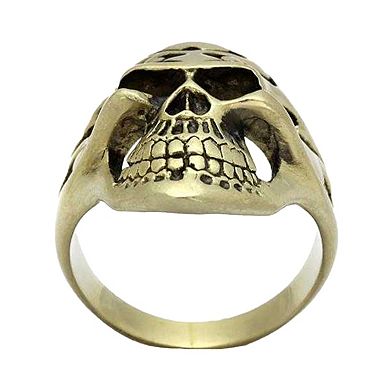 Alamode Antique Copper Ion Plated Epoxy Skull Ring