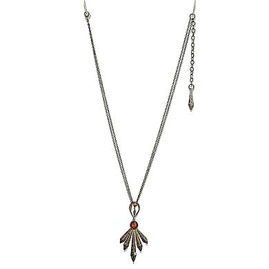 Alamode Antique Copper Brass Synthetic Glass Vintage Necklace