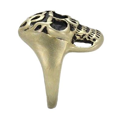 Alamode Antique Copper Ion Plated Epoxy Skull Ring