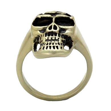 Alamode Antique Copper Ion Plated Epoxy Skull Ring