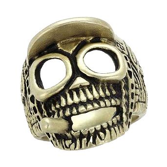 Alamode Antique Copper Ion Plated Epoxy Skull Ring