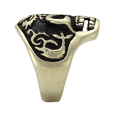 Alamode Antique Copper Ion Plated Epoxy Skull Ring