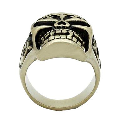 Alamode Antique Copper Ion Plated Epoxy Skull Ring