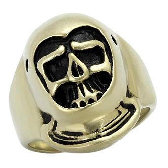 Alamode Antique Copper Ion Plated Epoxy Skull Ring
