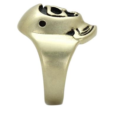 Alamode Antique Copper Ion Plated Epoxy Skull Ring