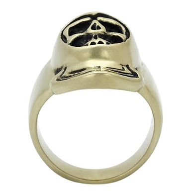 Alamode Antique Copper Ion Plated Epoxy Skull Ring