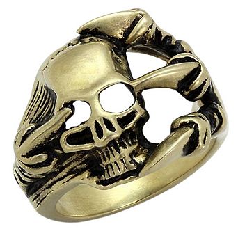 Alamode Antique Copper Ion Plated Epoxy Skull Ring