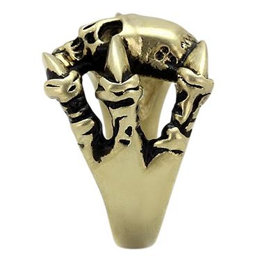 Alamode Antique Copper Ion Plated Epoxy Skull Ring
