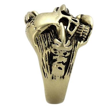 Alamode Antique Copper Ion Plated Epoxy Skull Ring