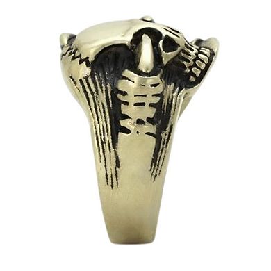 Alamode Antique Copper Ion Plated Epoxy Skull Ring