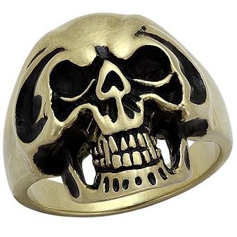 Alamode Antique Copper Ion Plated Epoxy Skull Ring