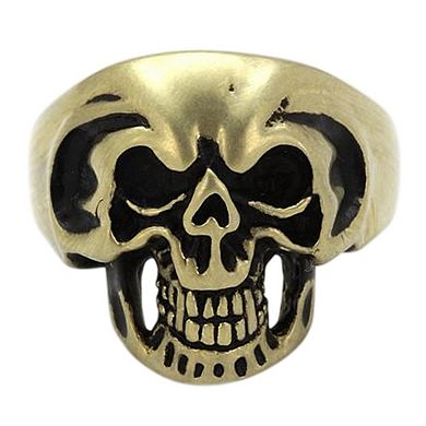 Alamode Antique Copper Ion Plated Epoxy Skull Ring