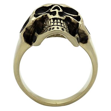 Alamode Antique Copper Ion Plated Epoxy Skull Ring