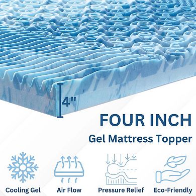 Nautica 4 in. GelLux Cooling Gel Memory Foam Mattress Topper