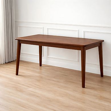 Lufeiya 55.1 or 63 inch Solid Wood Writing Desk, Rubberwood Computer Desk for Home Office