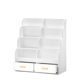Lufeiya Kids Bookshelf with 2 Storage Drawers, Front-Facing Bookcase and Toy Organizer