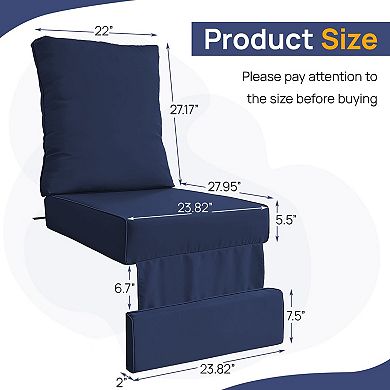 Recliner Replacement Cushion, Patio Chair Sofa Washable Cushion Deep Seat, Cover Can be Replaced