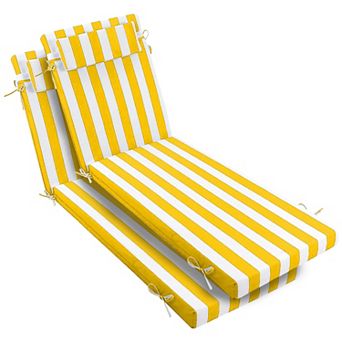 Patio Chaise Lounger Cushions Set of 2, 72x21x3", Water-Resistant, Removable Cover for Poolside