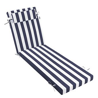 Patio Chaise Lounger Cushion, 72x21x3", Water-Resistant, Removable Cover for Deck, Poolside