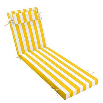 Patio Chaise Lounger Cushion, 72x21x3", Water-Resistant, Removable Cover for Deck, Poolside