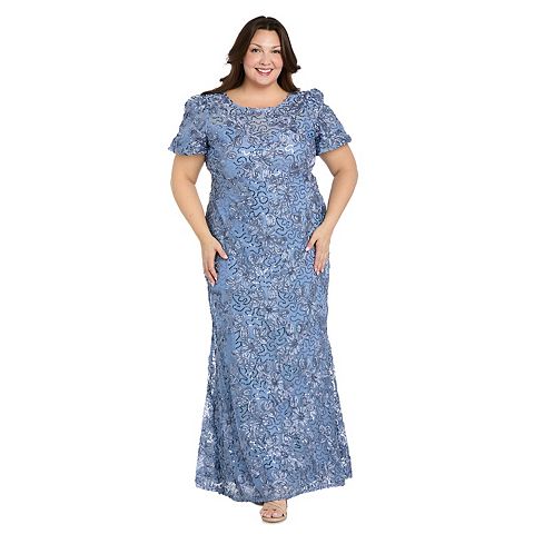 Женские платья R&M Plus Size R&M Richards Floral Lace Sequin Maxi Dress