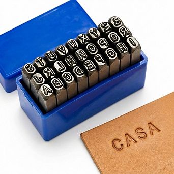 CASAFOYER Heavy Duty Letter Punch Set - Metal Stamping Kit with Alphabet