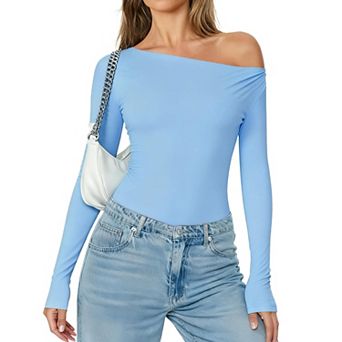 Avidlove Off Shoulder Bodysuit Womens Long Sleeve Body Suits One Piece Seamless Body Suit Soft