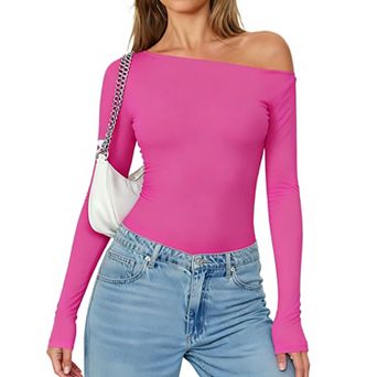 Avidlove Off Shoulder Bodysuit Womens Long Sleeve Body Suits One Piece Seamless Body Suit Soft