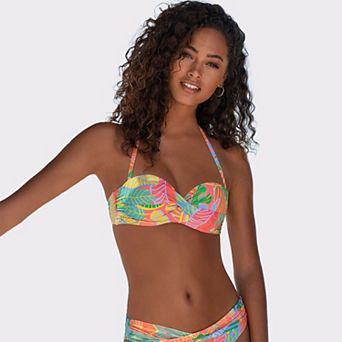 Lascana Women's Tropical Print Bandeau Bikini Top