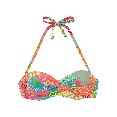 Lascana Women's Tropical Print Bandeau Bikini Top