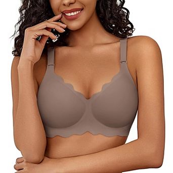 Avidlove No Underwire Bras for Women Comfy Seamless Push Up Bra Scalloped Bralette Padded Everyday