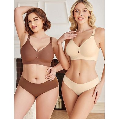 Avidlove Womens Wireless Jelly Bras Seamless Bra No Underwire Full Coverage Padded Bralette