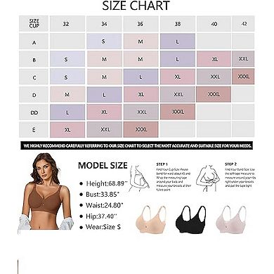 Avidlove Womens Wireless Jelly Bras Seamless Bra No Underwire Full Coverage Padded Bralette