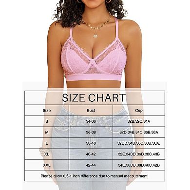 Avidlove Bras for Women Lace Wireless Bralettes Unlined Racerback Bra Bralette Unpadded